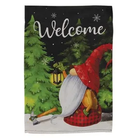 💙 Welcome Lumberjack Gnome Garden Flag
