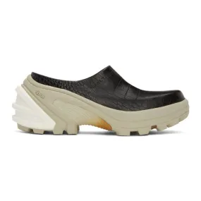 1017 ALYX 9SM Black Croc Leather Clogs