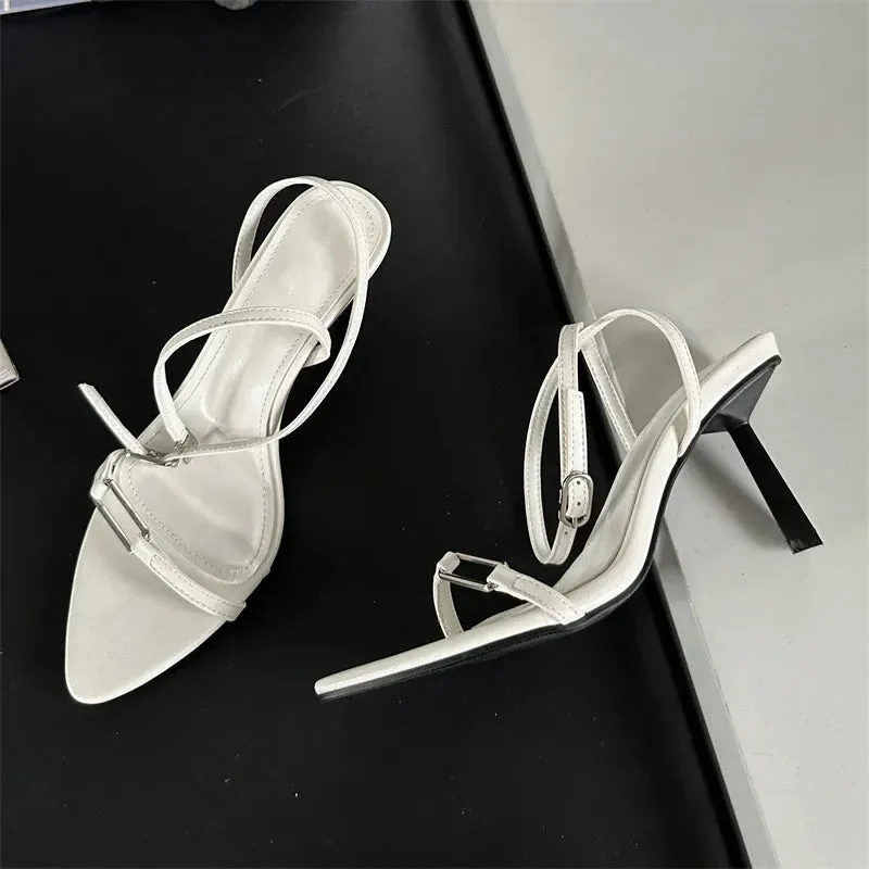 Ankle Strap Sandals Pointed Toe Stiletto Heels