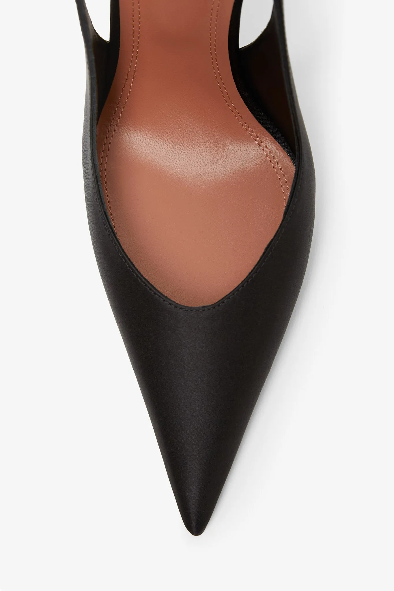 Anok 105 black satin slingback pumps