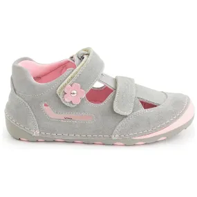 barefoot FLIP gris toddler girl sneakers (wide)
