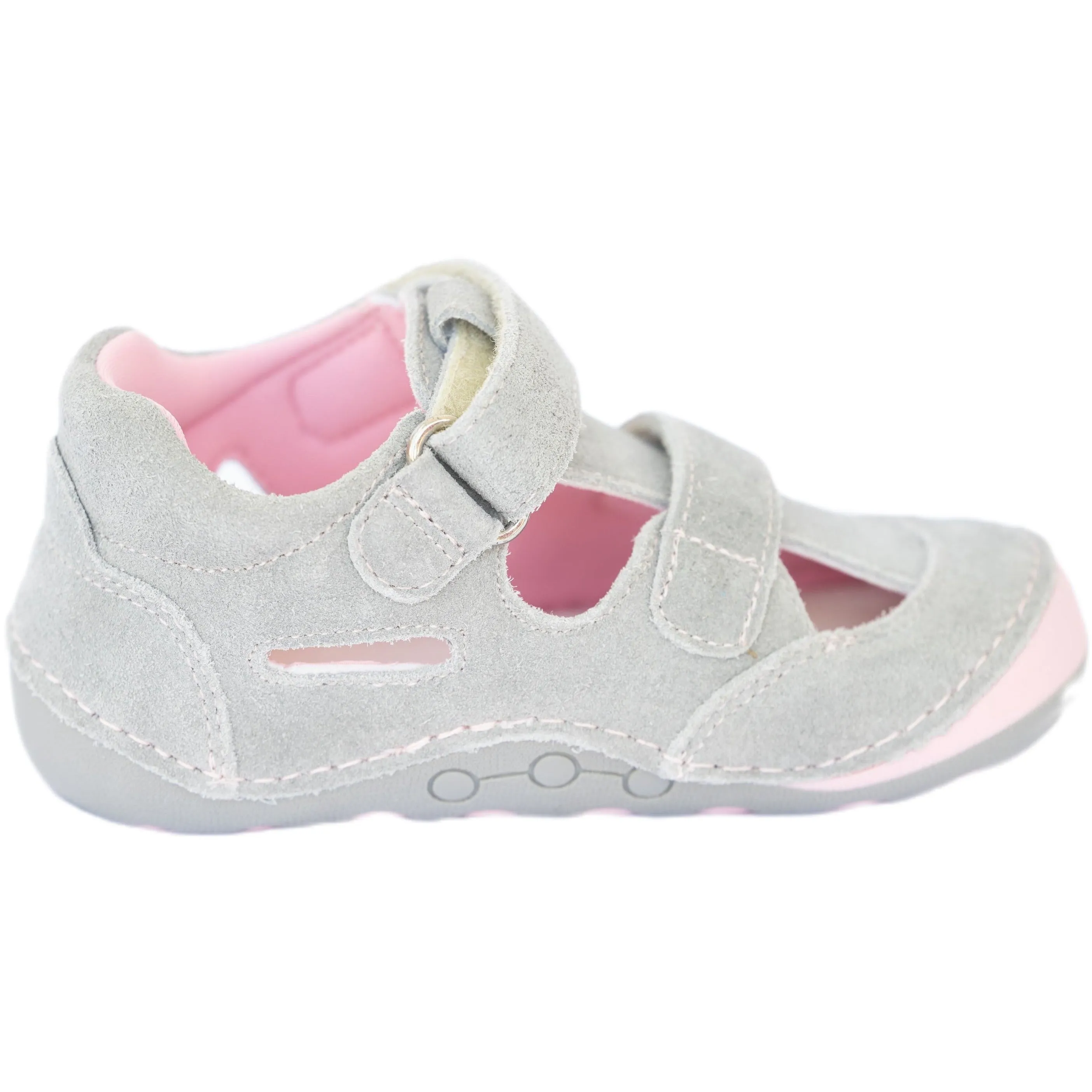 barefoot FLIP gris toddler girl sneakers (wide)