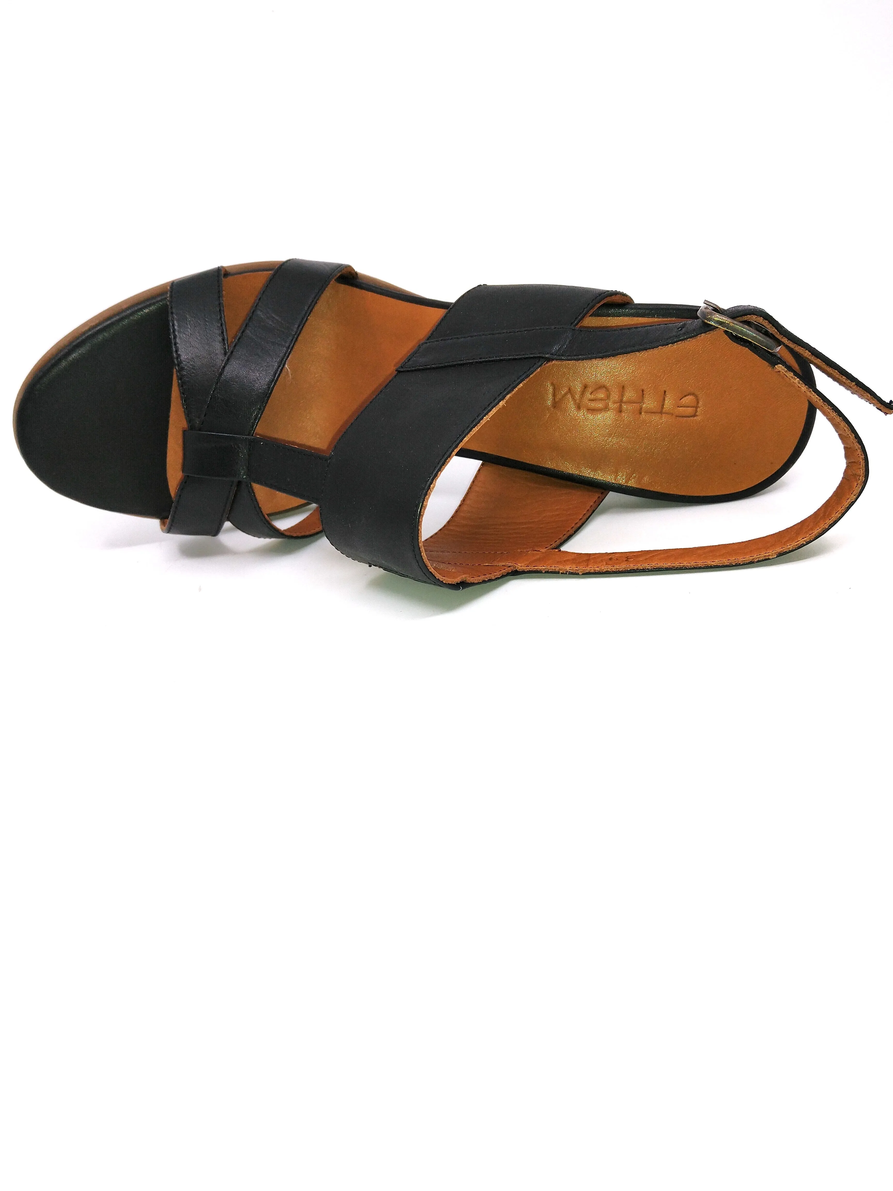 Bari Black Leather Ethem Sandal