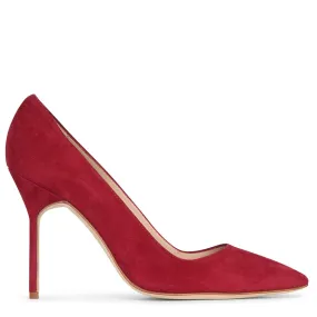 BB 105 deep red suede pumps