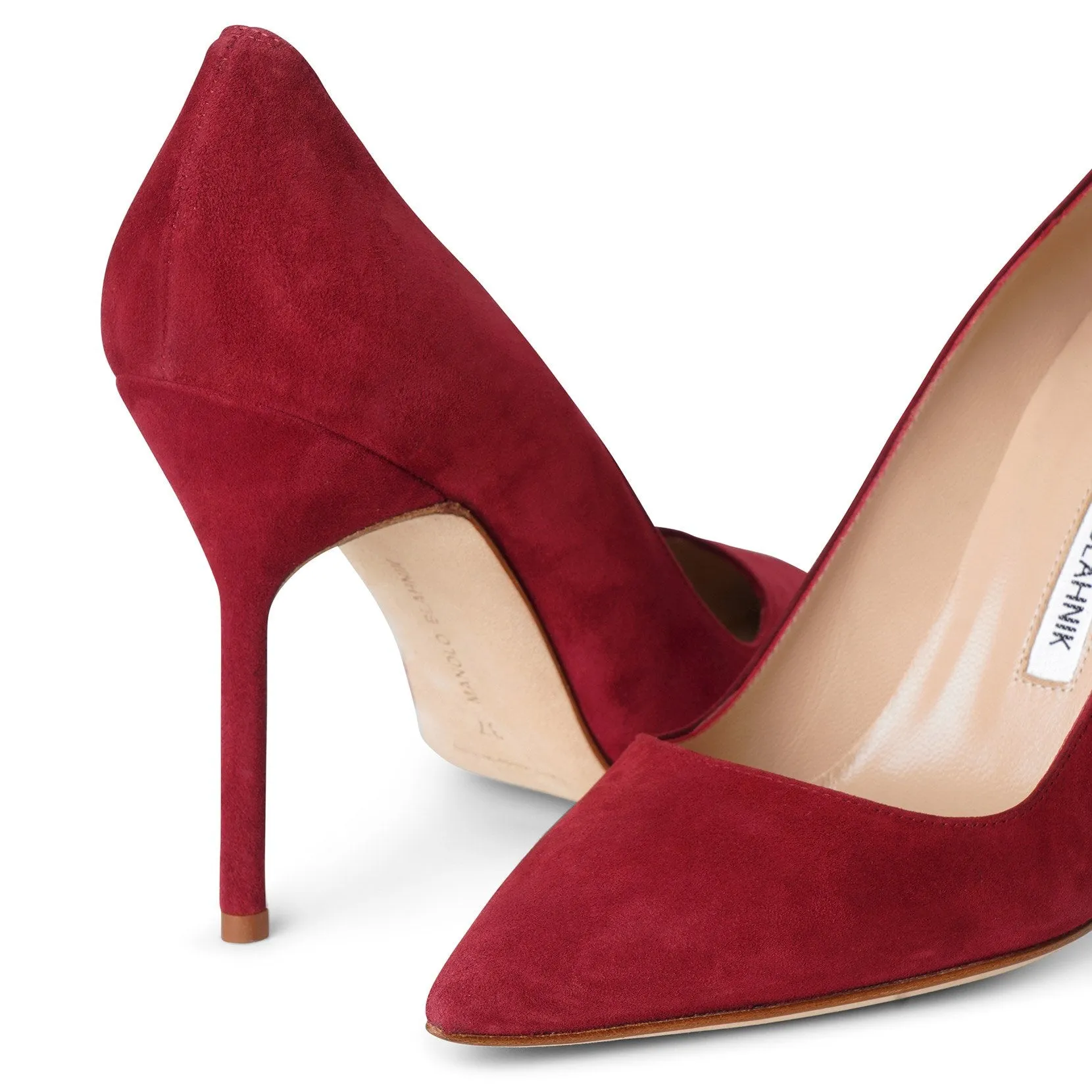 BB 105 deep red suede pumps
