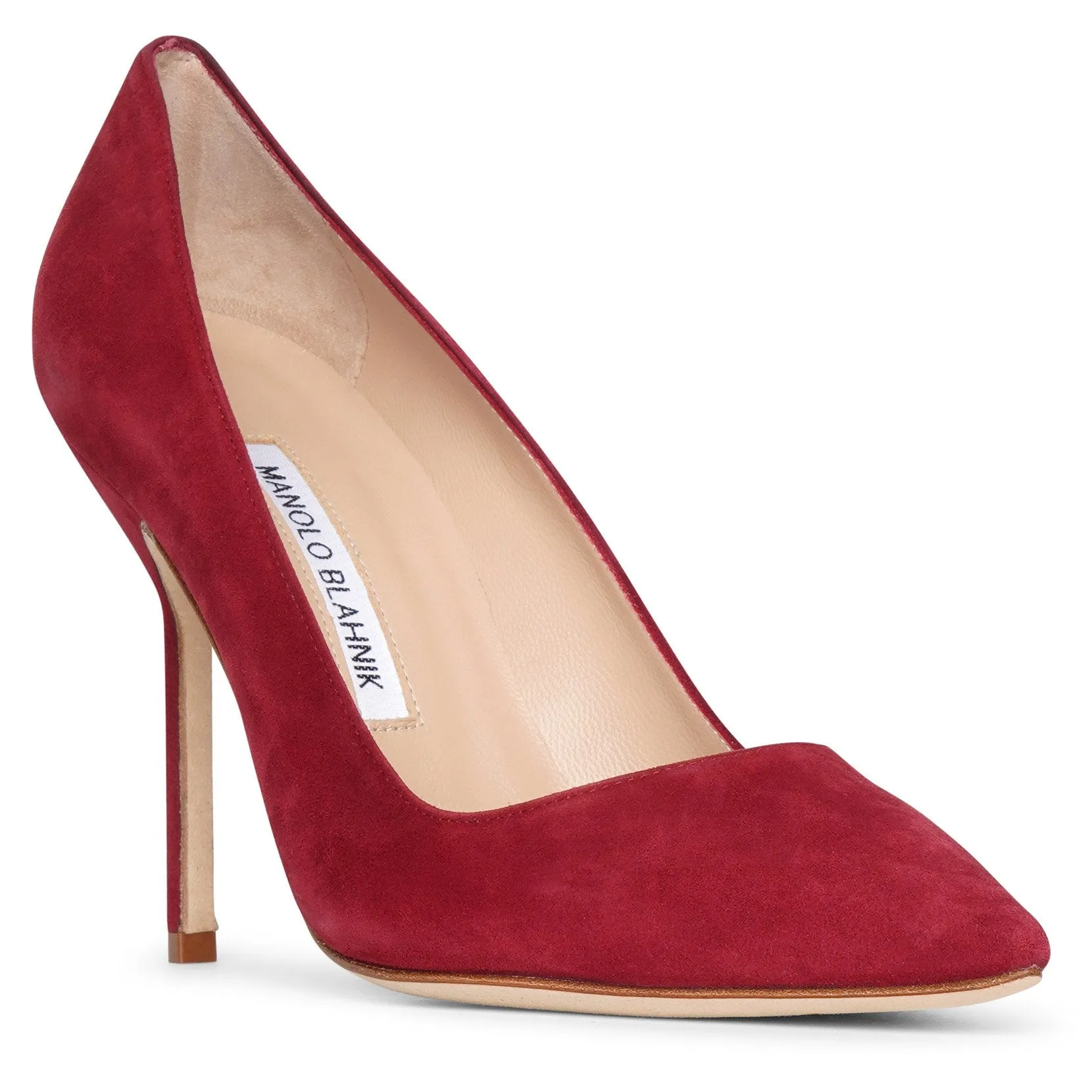 BB 105 deep red suede pumps