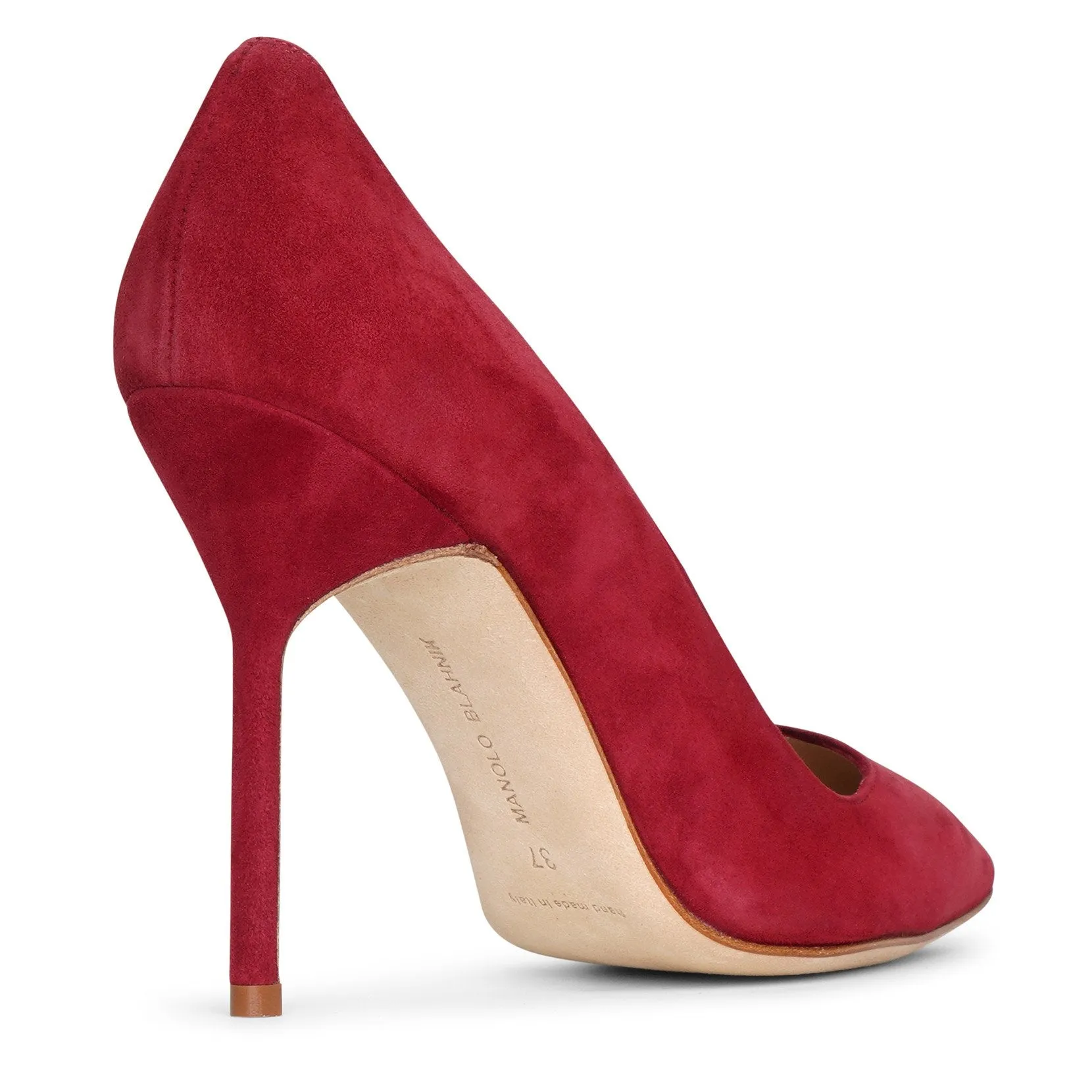 BB 105 deep red suede pumps