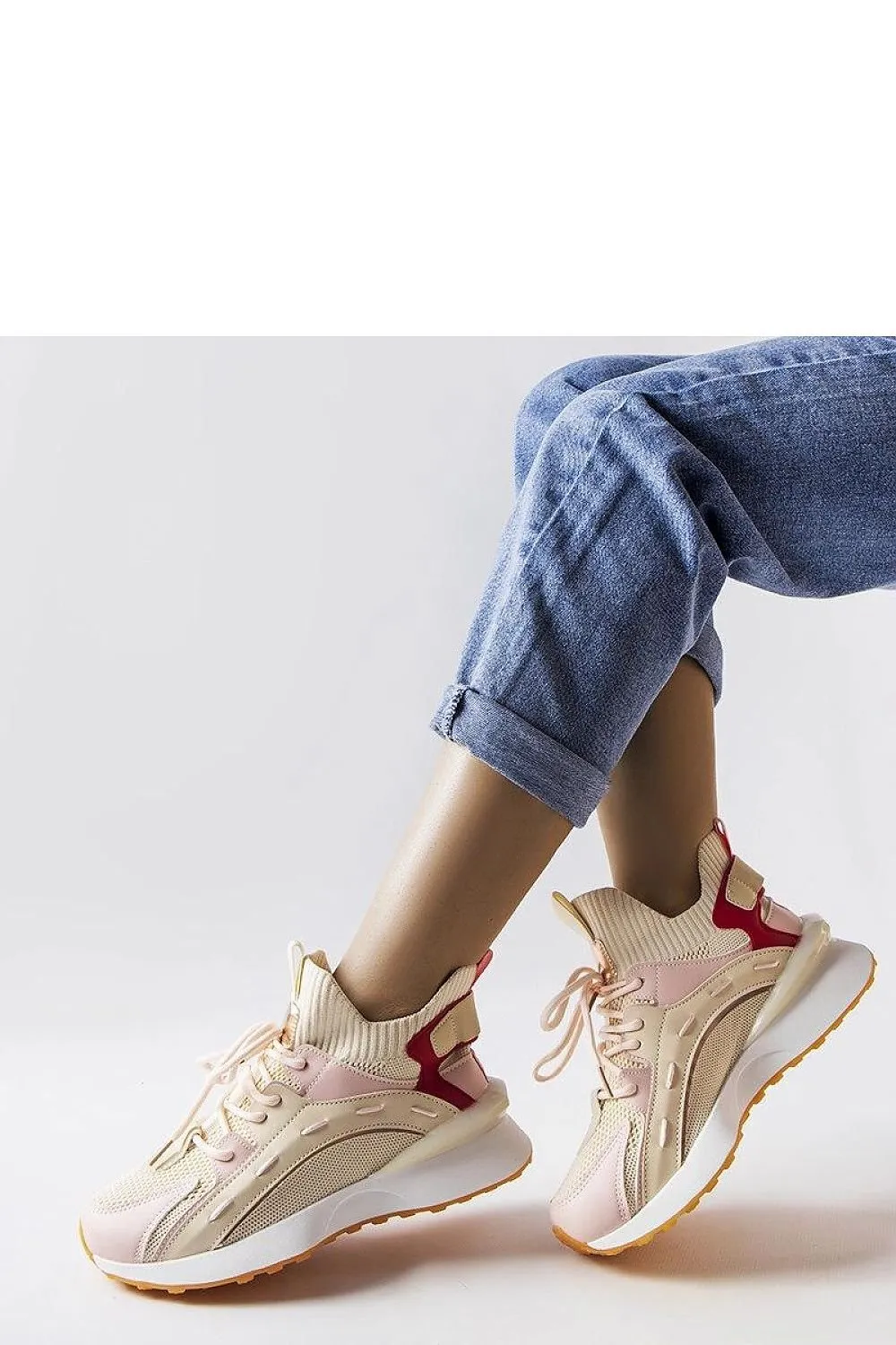 Beige sports sneakers