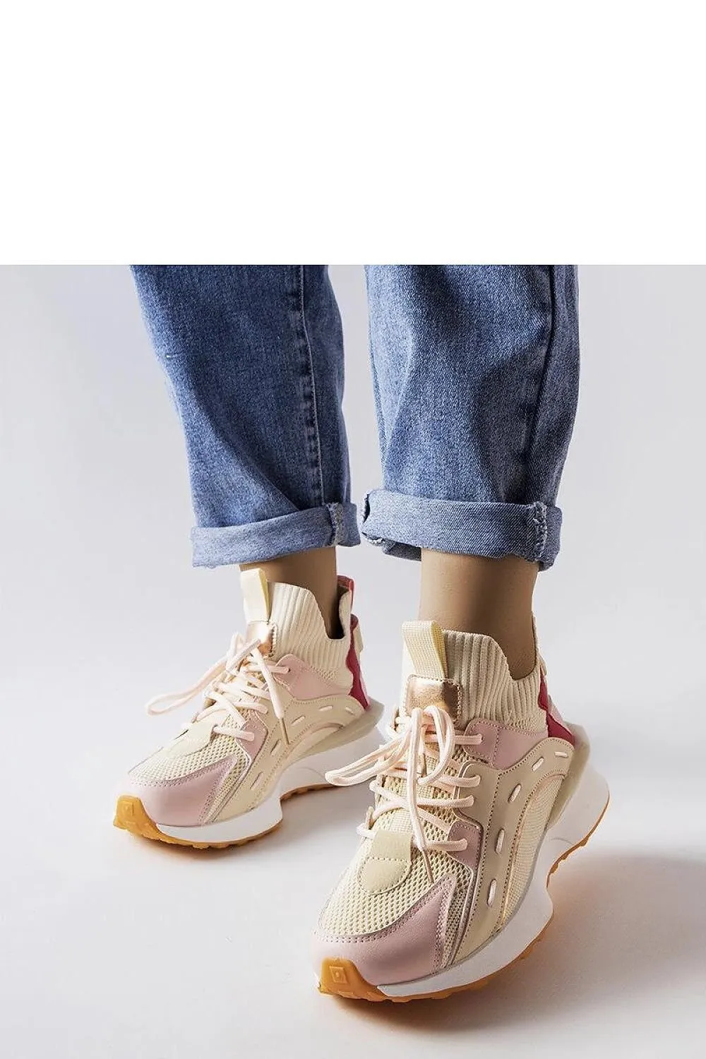 Beige sports sneakers