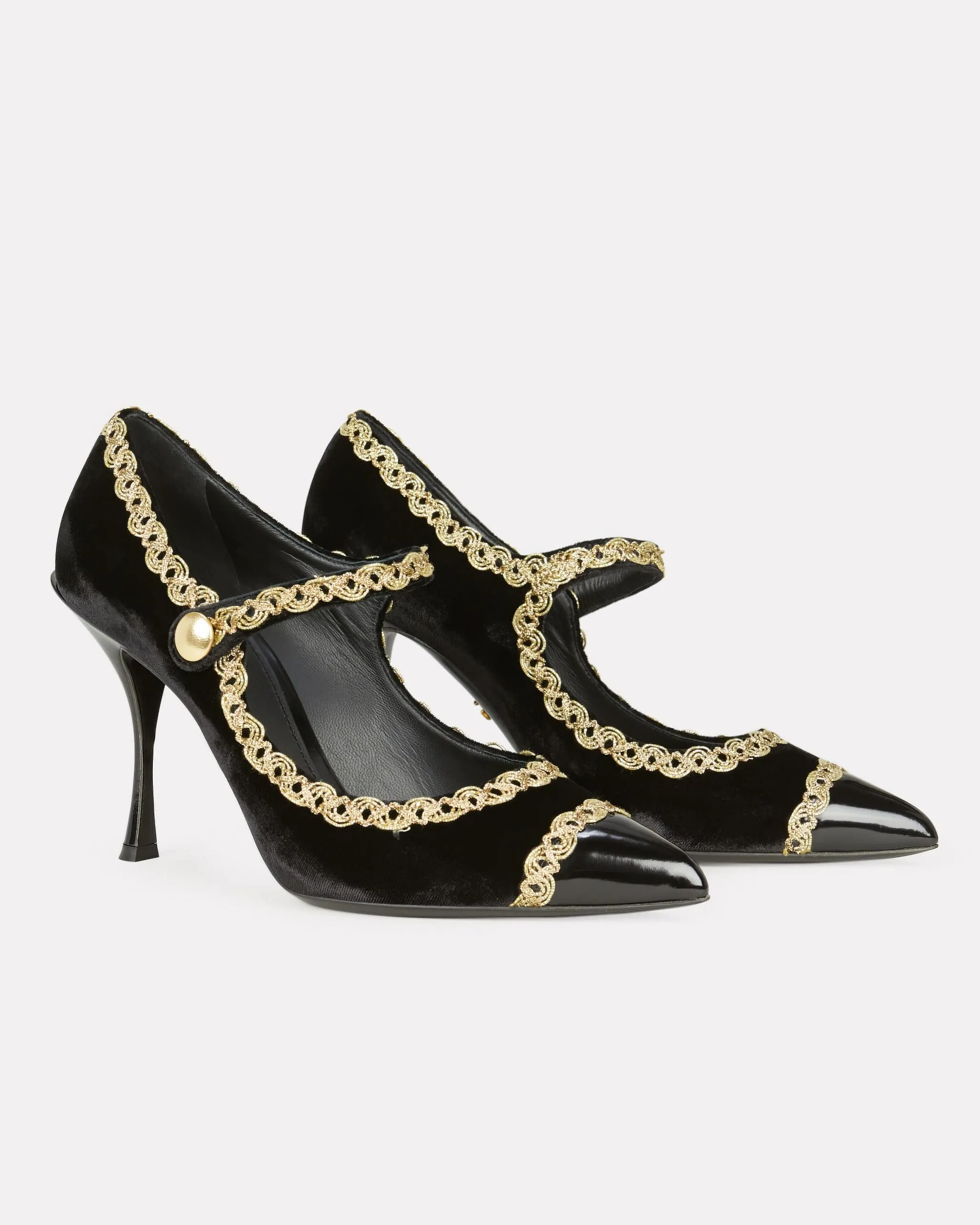 Bejeweled Velvet Mary Jane Pumps