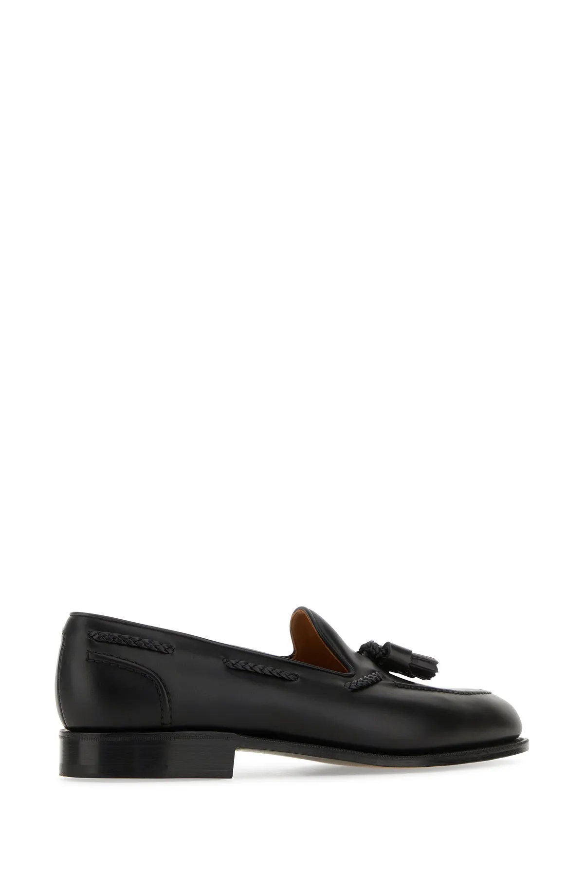 Black leather Belgravia loafers