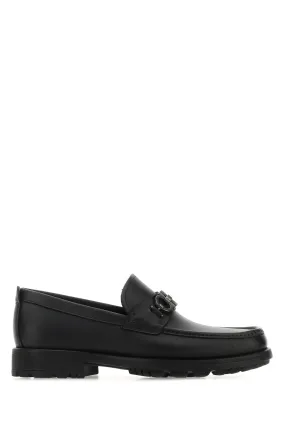 Black leather David loafers
