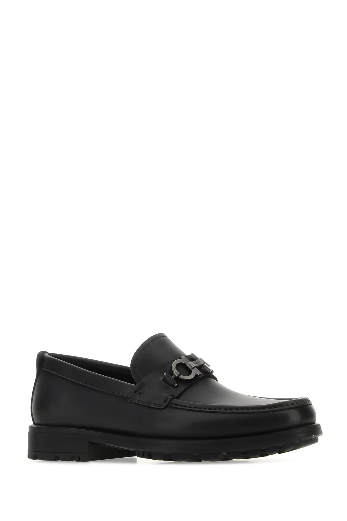 Black leather David loafers