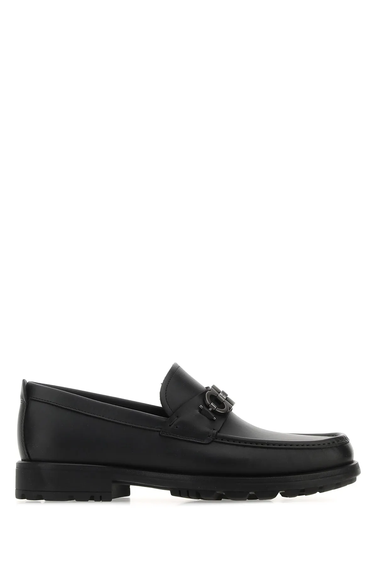 Black leather David loafers