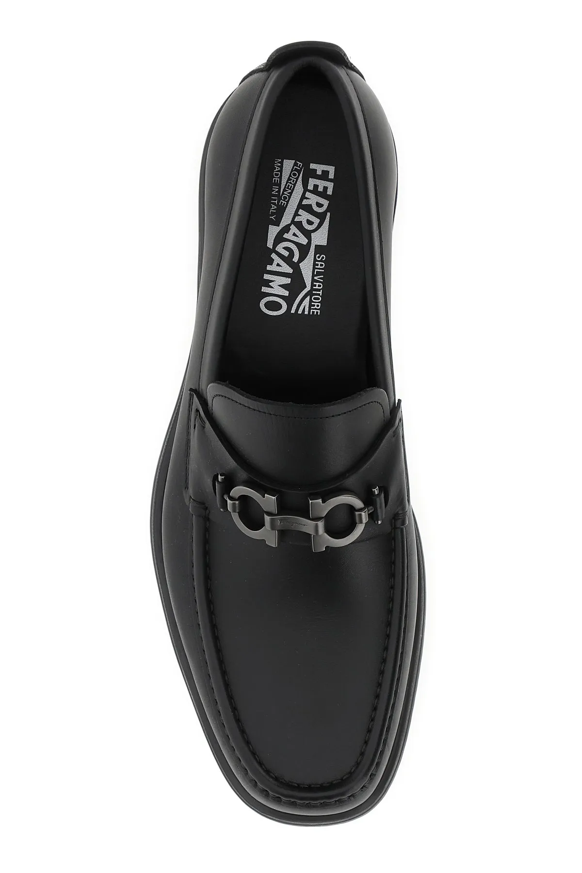 Black leather David loafers