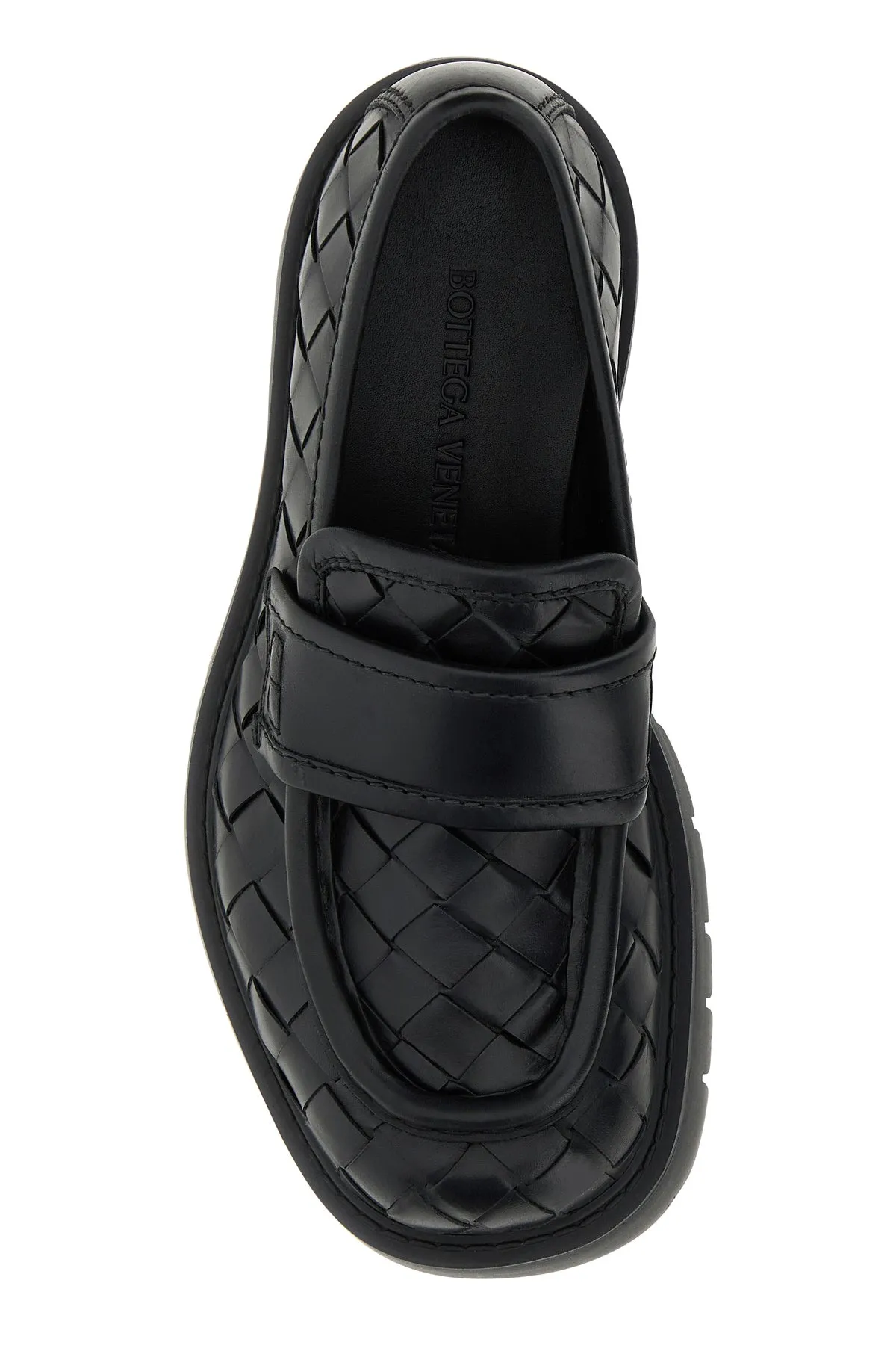 Black leather Haddock loafers