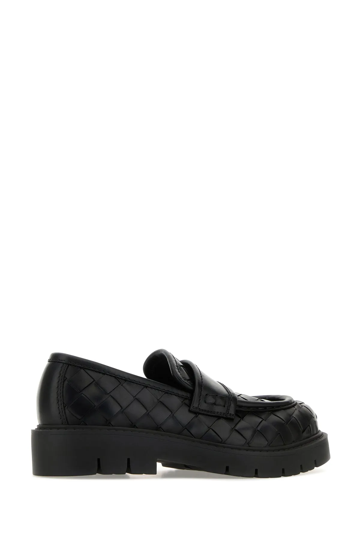 Black leather Haddock loafers