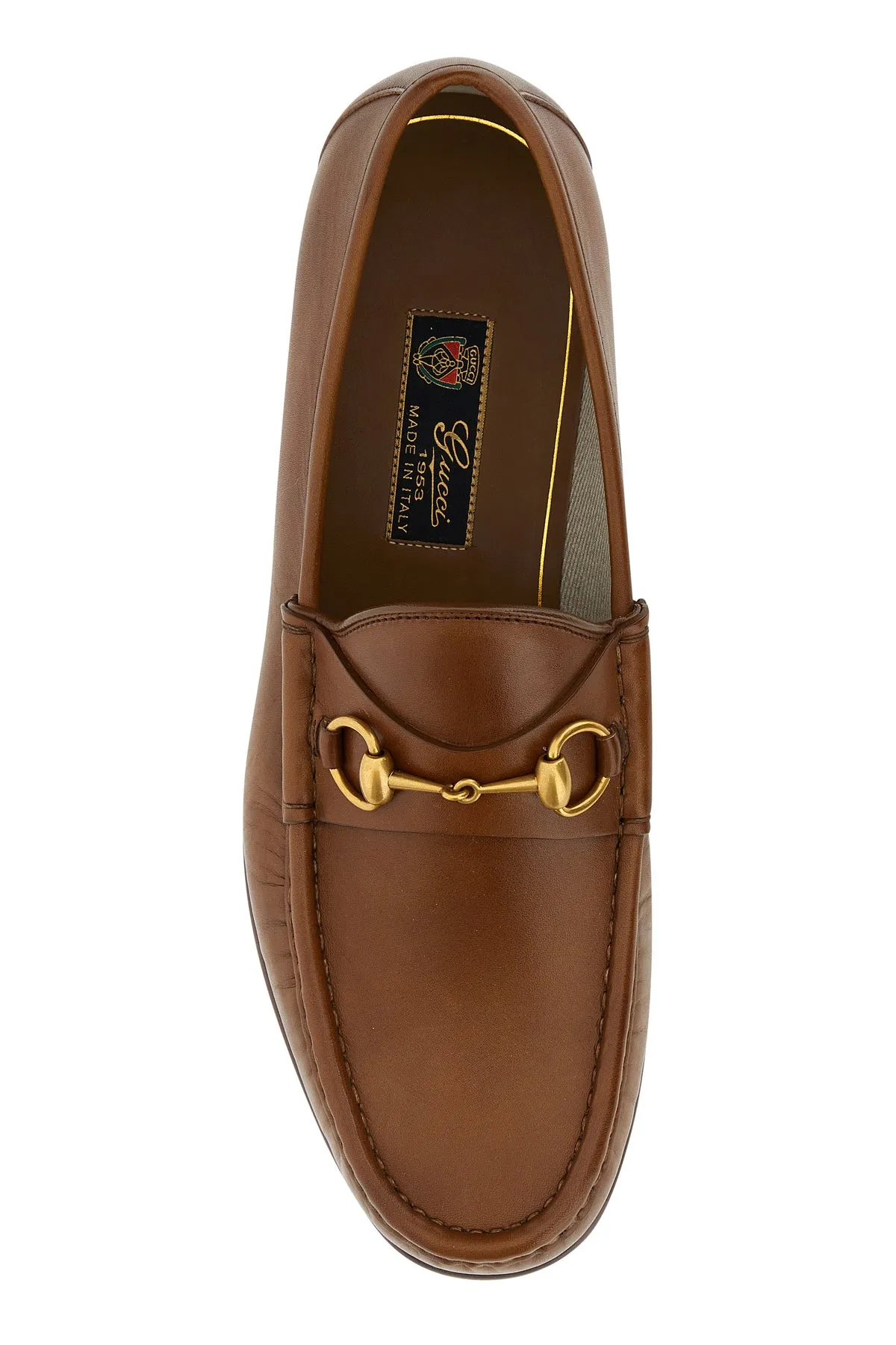 Brown leather loafers