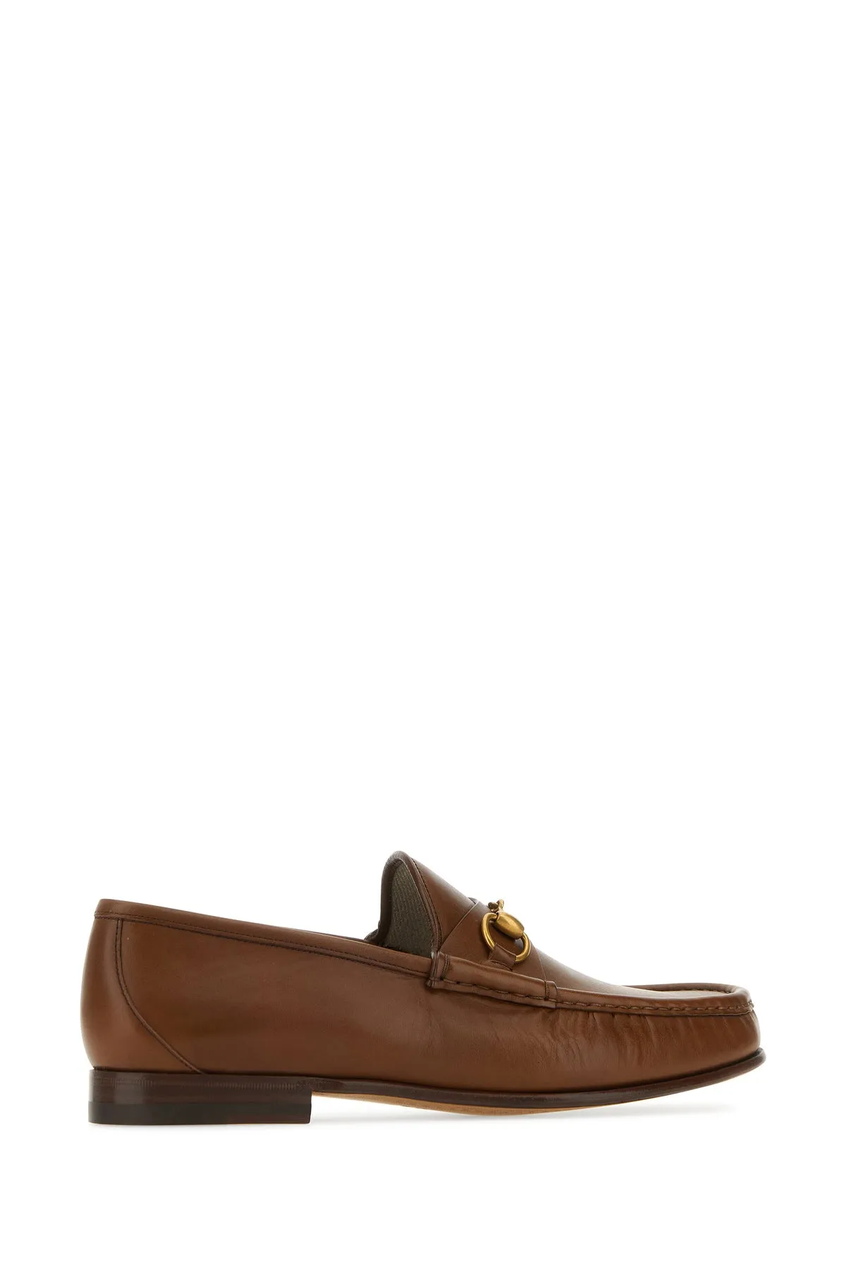 Brown leather loafers