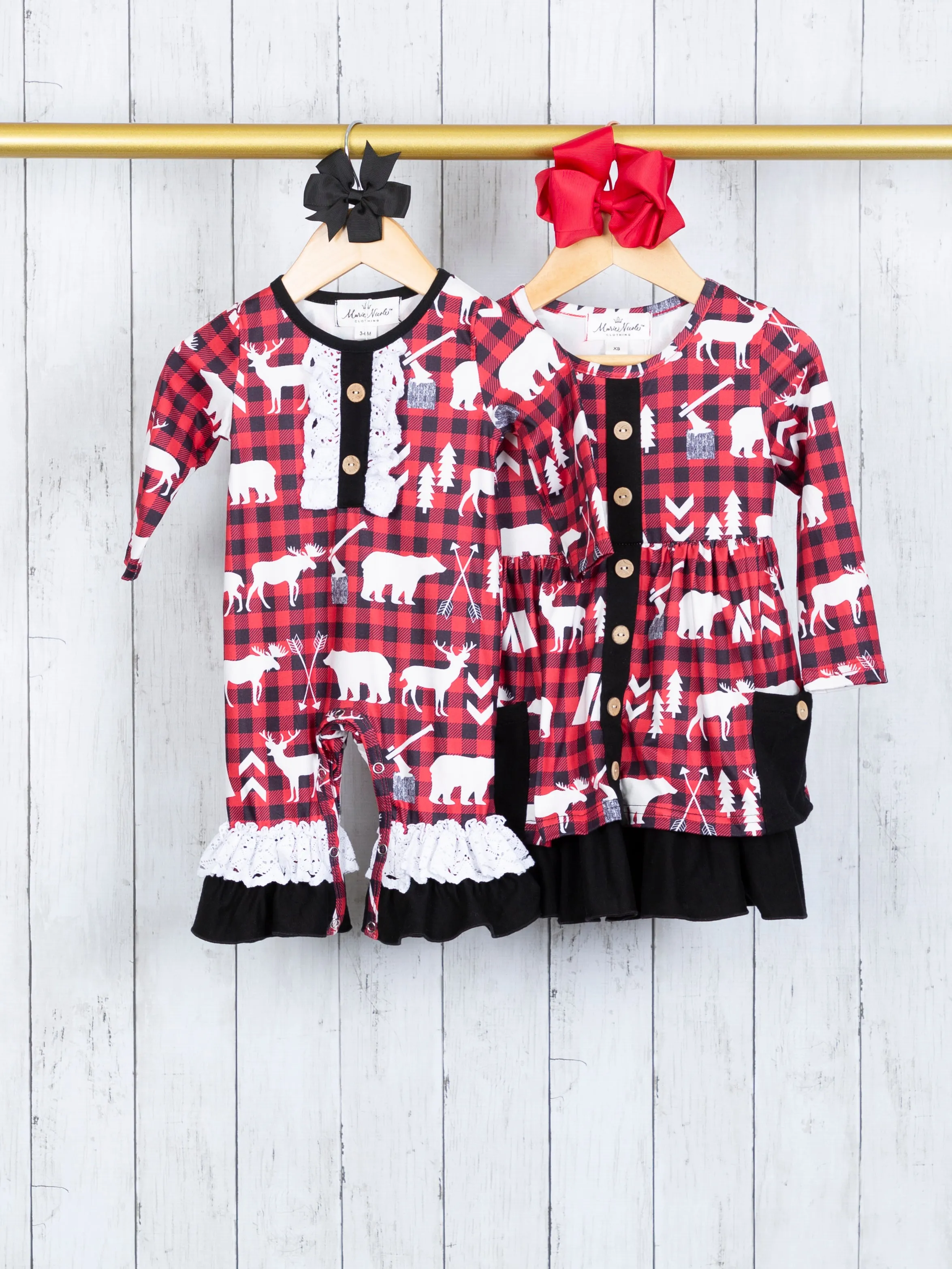 Buffalo Plaid Lumberjack Ruffle Romper