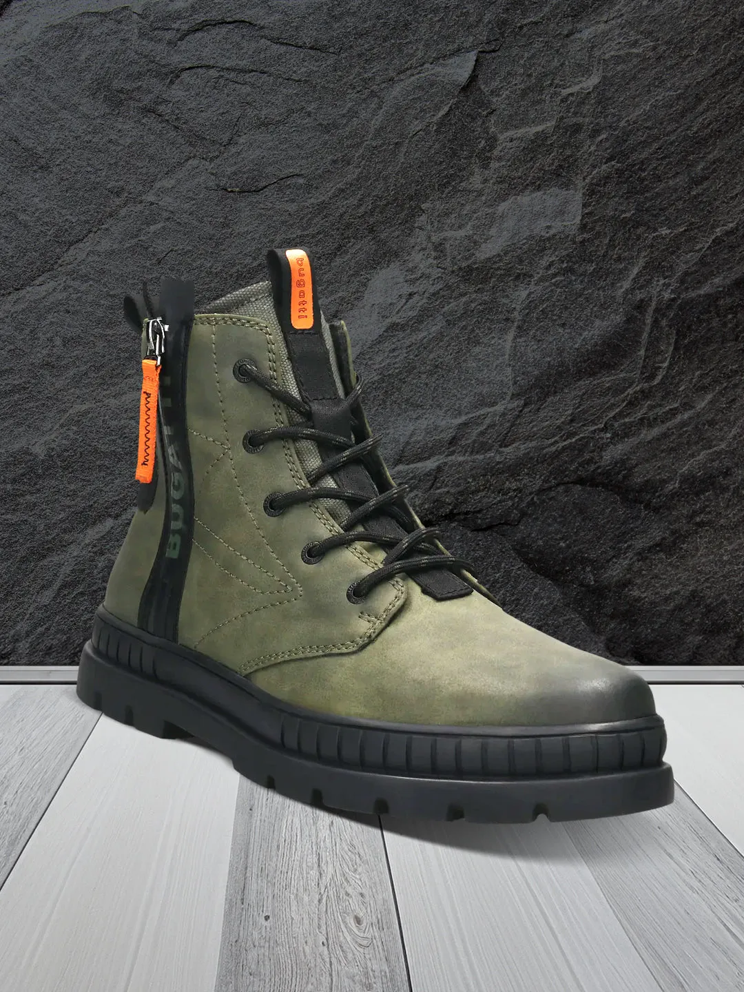 bugatti Dark Green Casual Boots