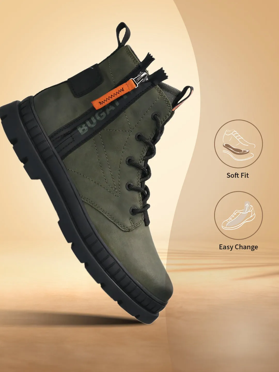 bugatti Dark Green Casual Boots