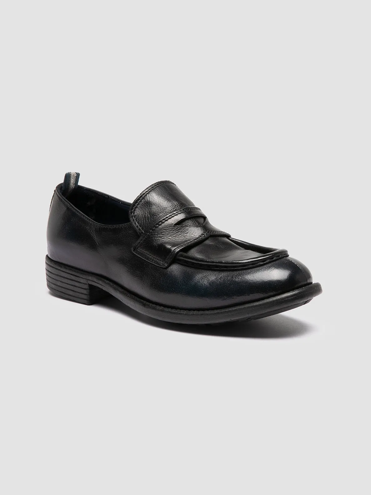 CALIXTE 020 - Navy Leather Loafers