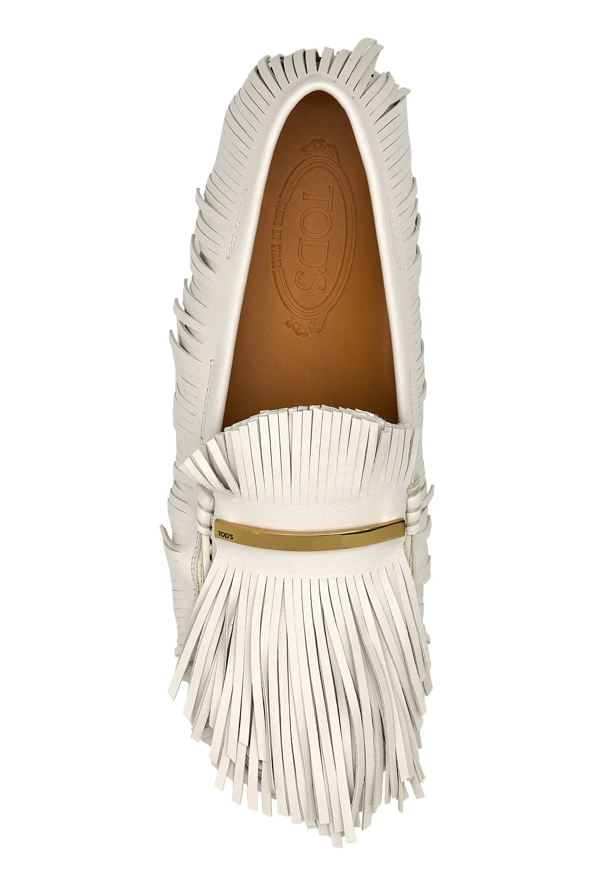 Chalk leather loafers