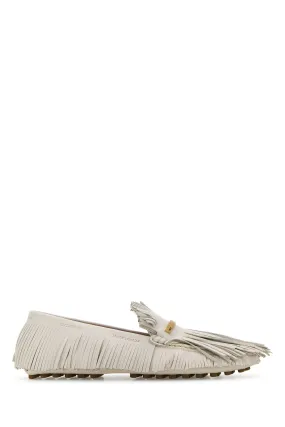 Chalk leather loafers