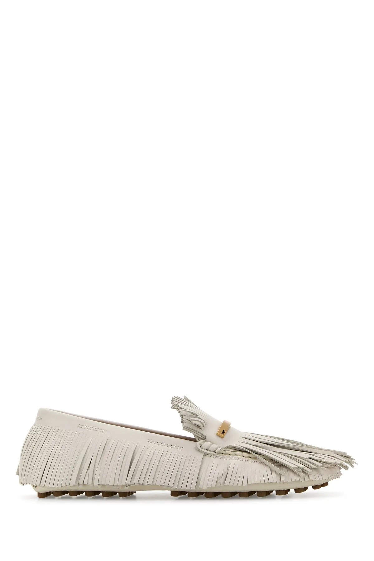 Chalk leather loafers