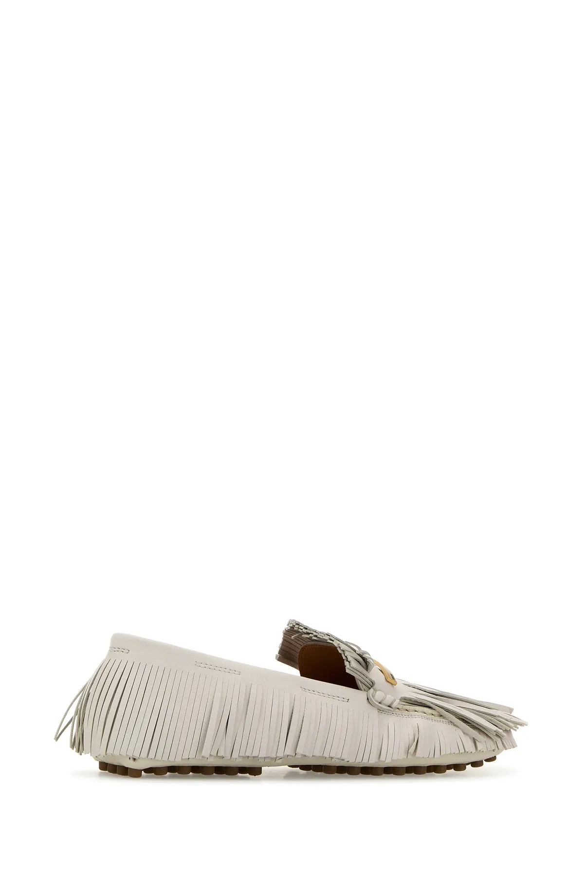 Chalk leather loafers