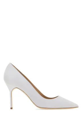 Chalk suede BB pumps