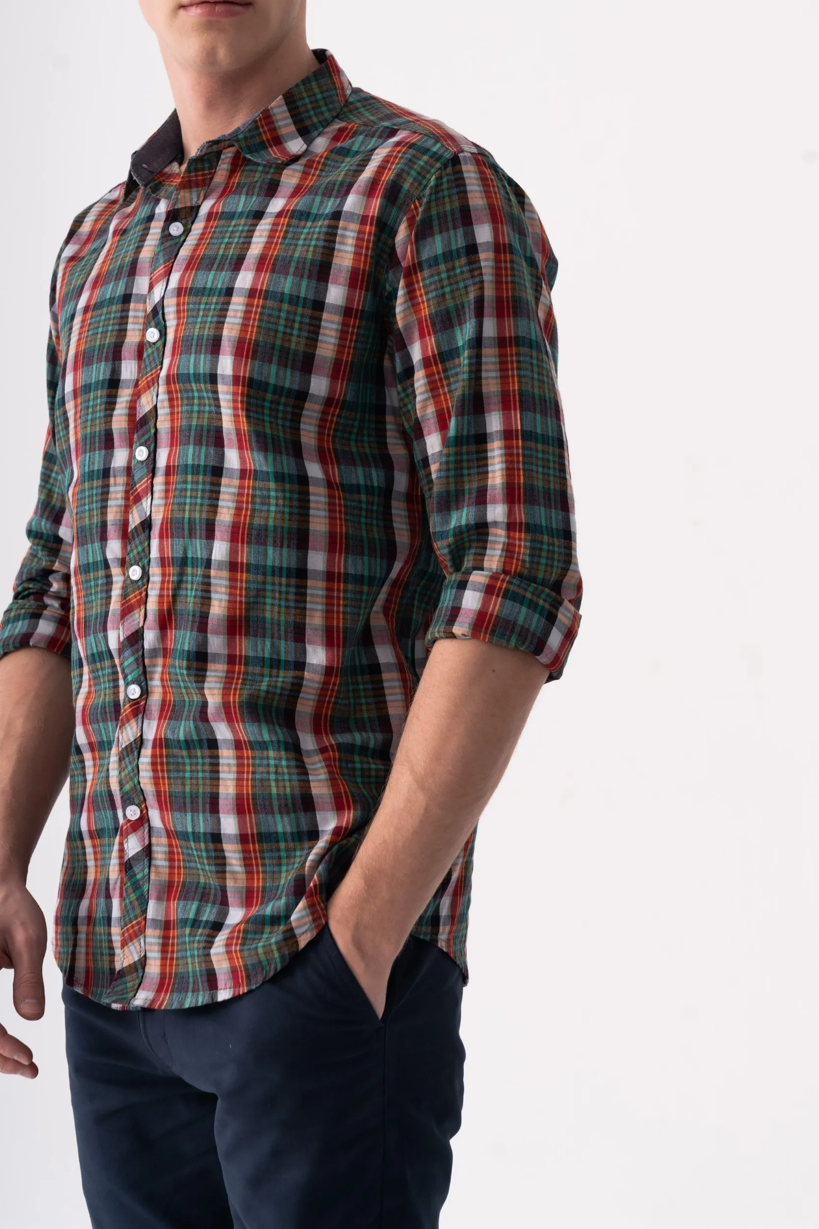 CHECKERED CASUAL WOVEN SHIRT