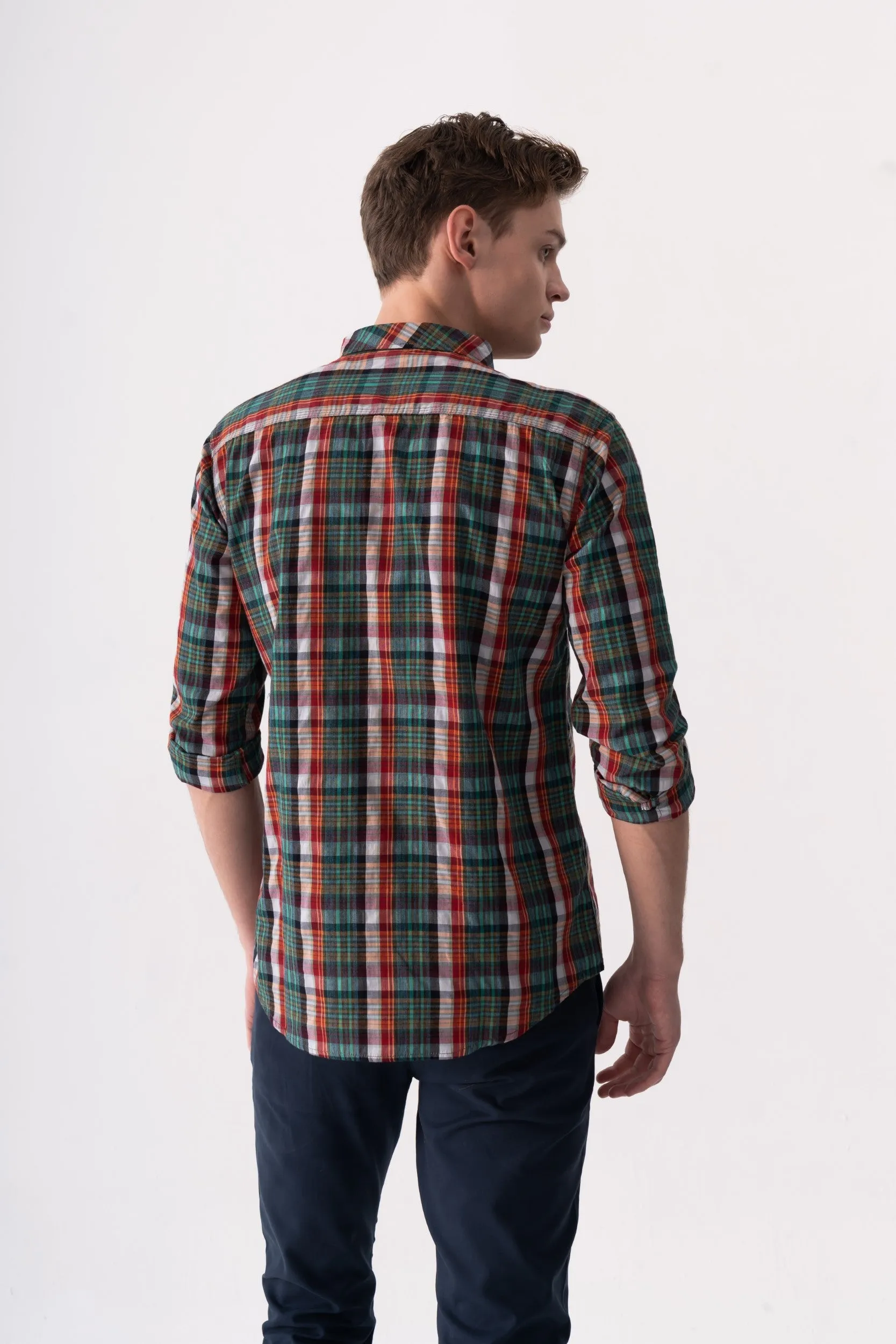 CHECKERED CASUAL WOVEN SHIRT