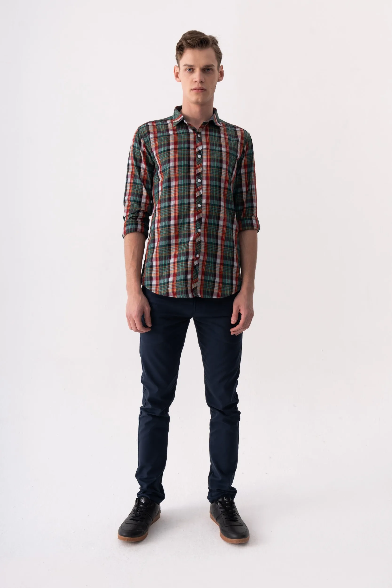 CHECKERED CASUAL WOVEN SHIRT