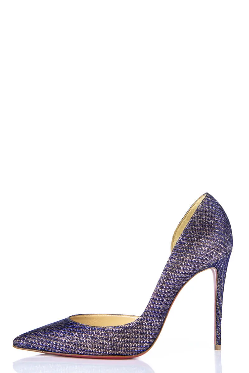 Christian Louboutin Atlantic Glitter Chain Iriza 100 Pumps Size US 9 | EU 39