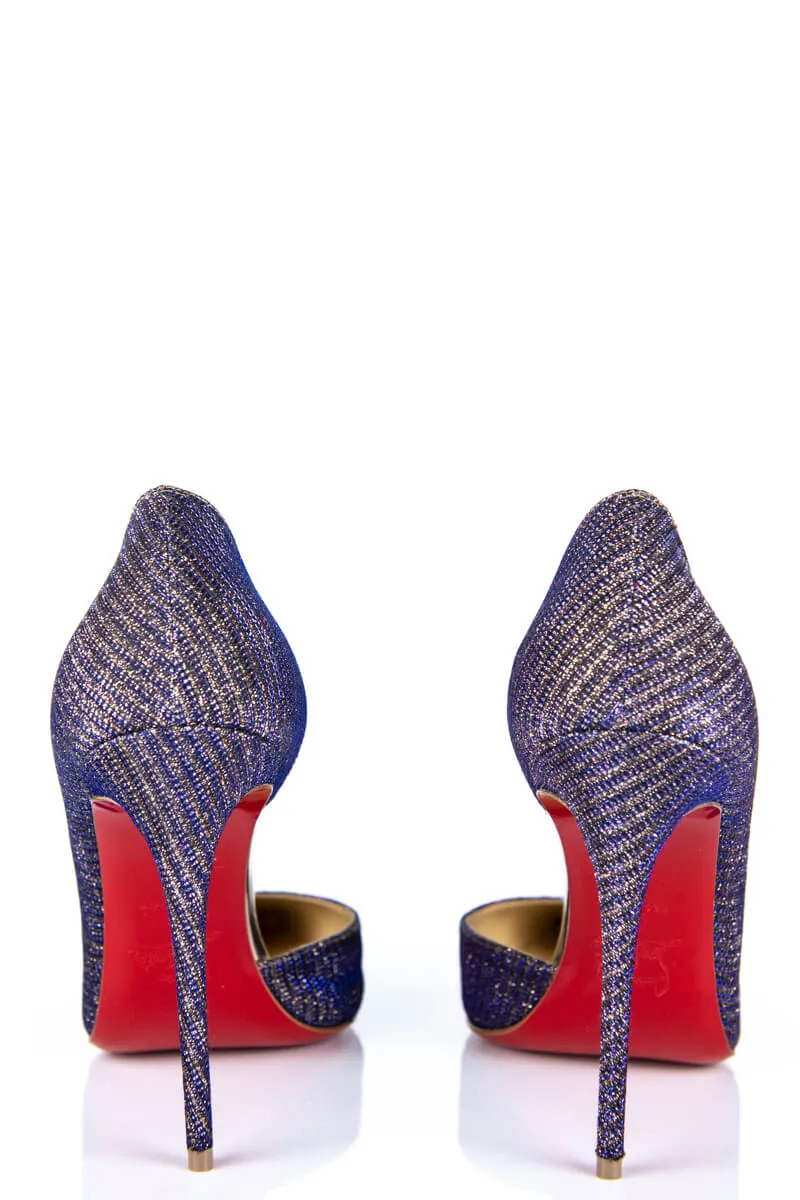 Christian Louboutin Atlantic Glitter Chain Iriza 100 Pumps Size US 9 | EU 39