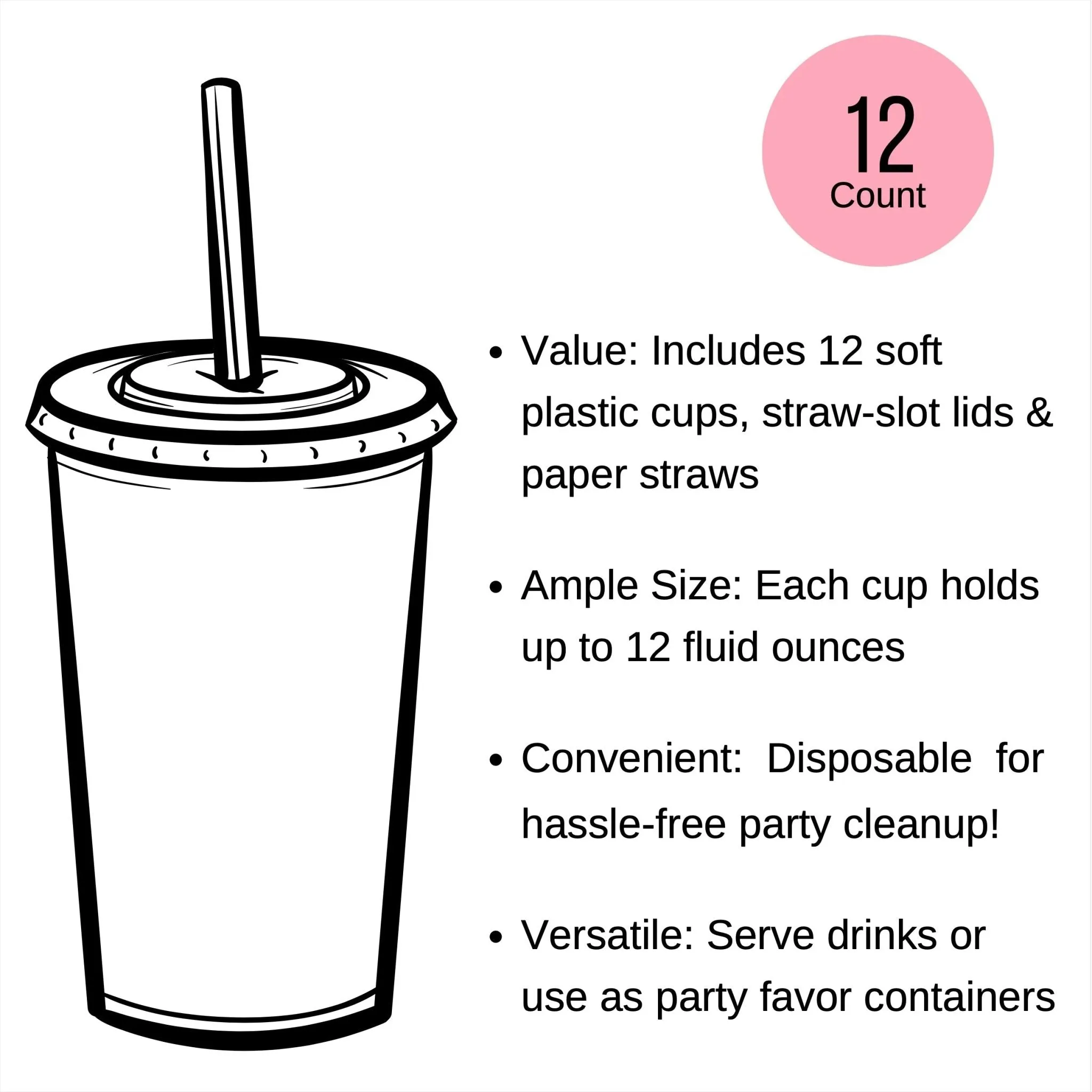 Clear Lidded Lumberjack Party Cup Set