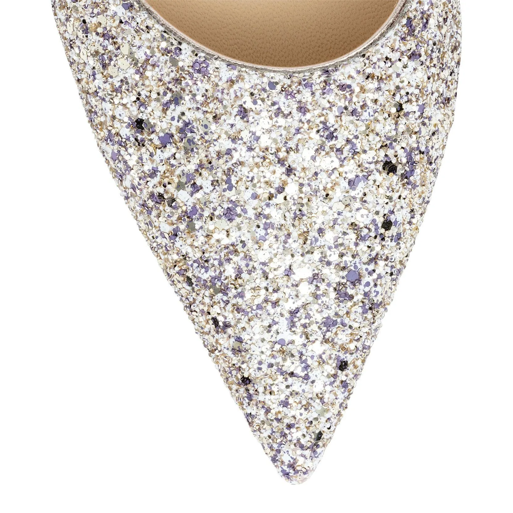Coarse glitter fabric mules
