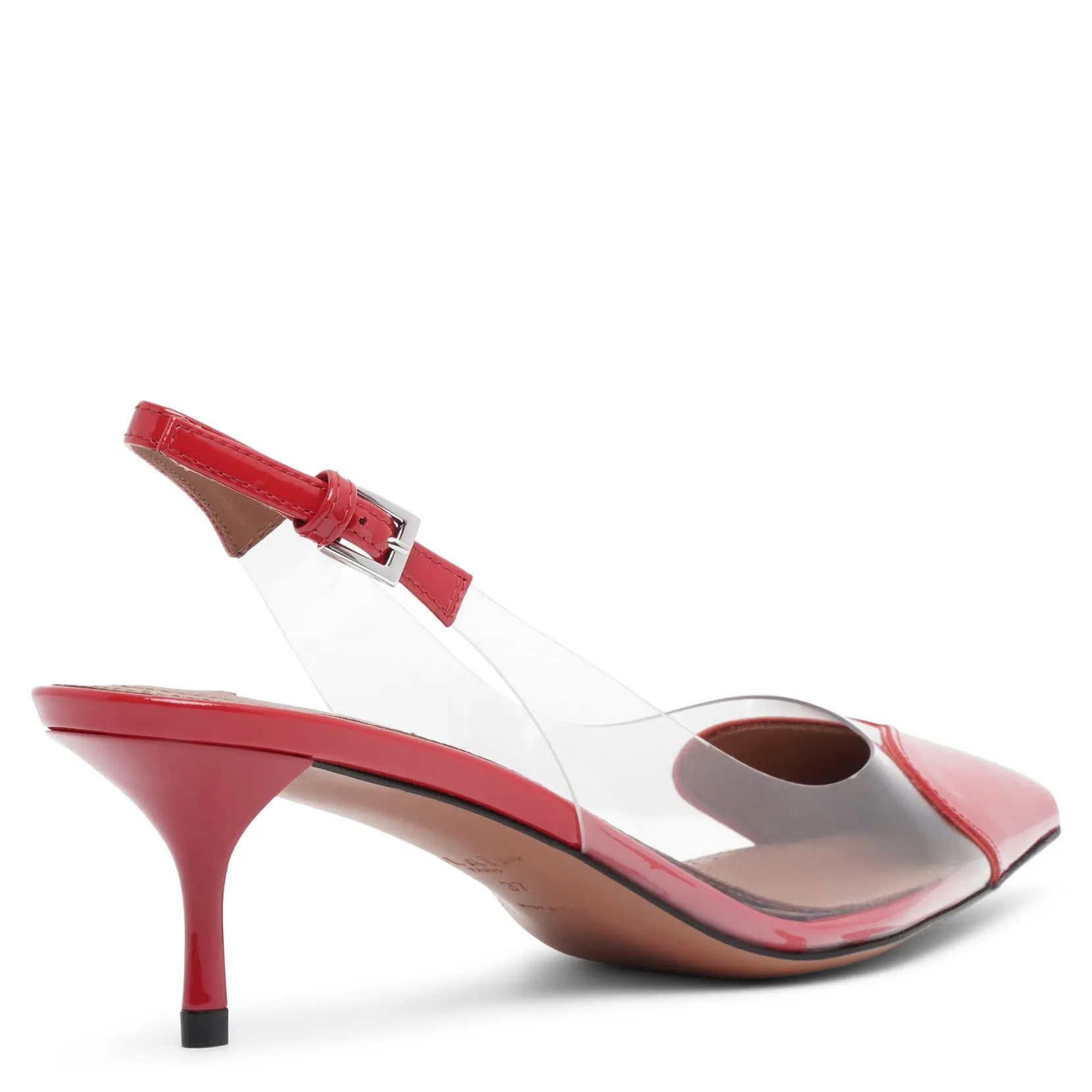 Coeur 55 red patent slingback pumps