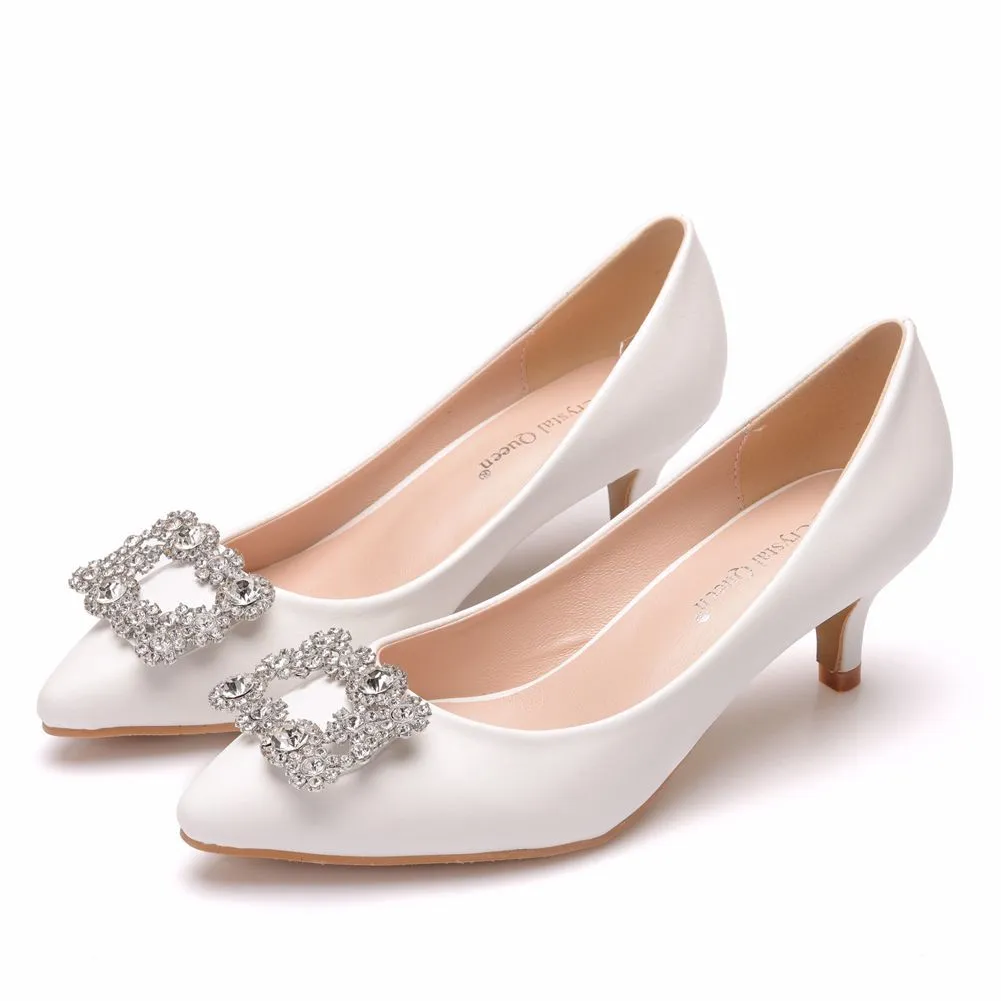 Crystal Square Buckle Wedding Shoes