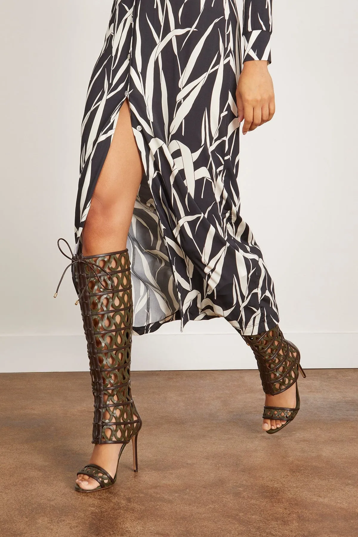 Dakota Sandal in Brown/Botanic Green