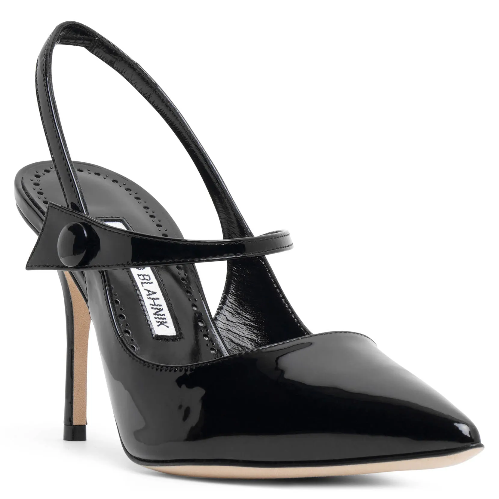 Didion 90 black patent slingbacks