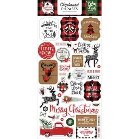 Echo Park A Lumberjack Christmas - Chipboard 6in x 13in - Phrases*
