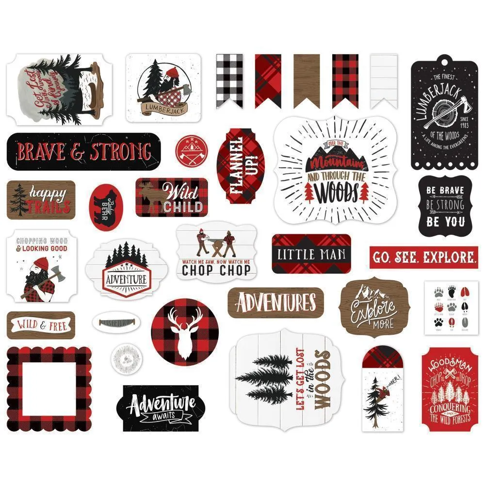 Echo Park Cardstock Ephemera 33 pack - Icons, Let's Lumberjack*