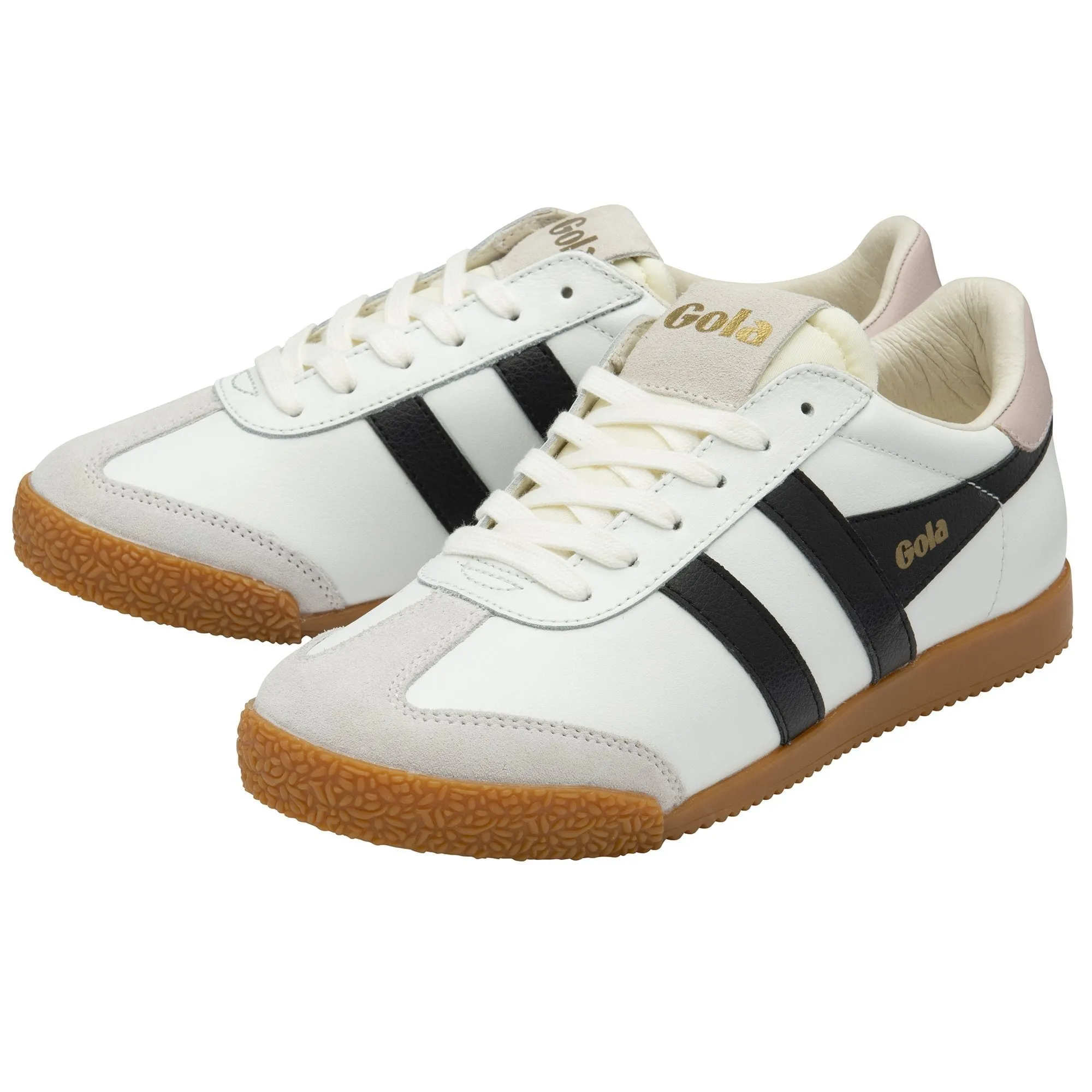 Elan Leather Sneaker (White   Black   Chalk Pink)