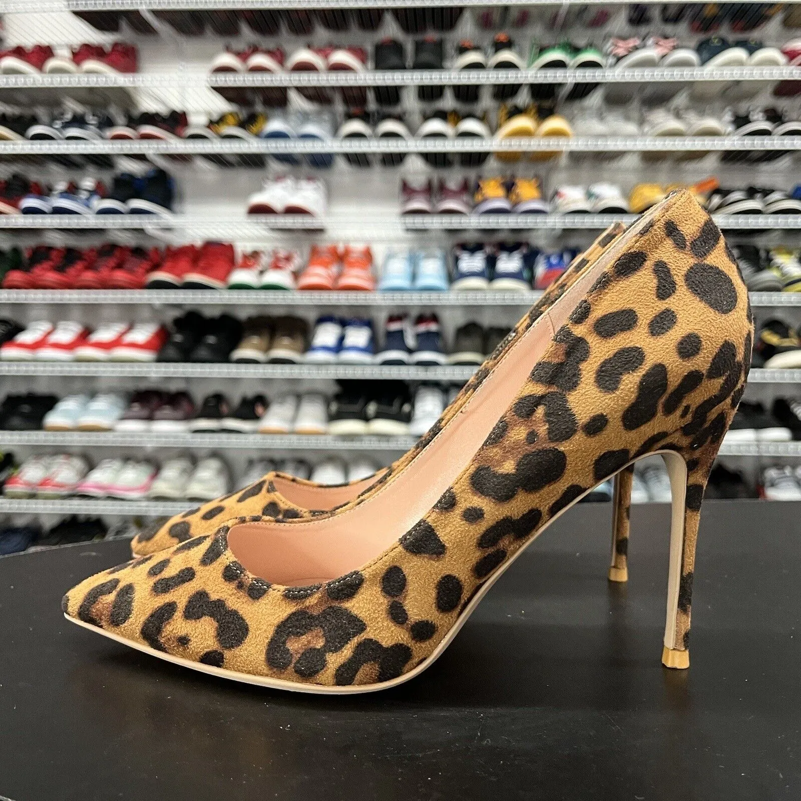 Elisabet Lang Leopard Print Pumps Pointed Toe Brown Womens Size 10