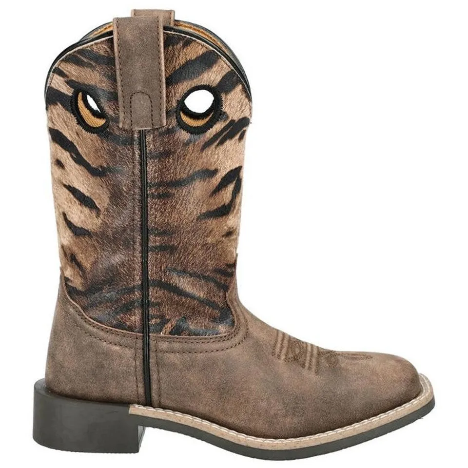 Girl's Smoky Mountain Safari Brown Distressed Tiger Print Boot