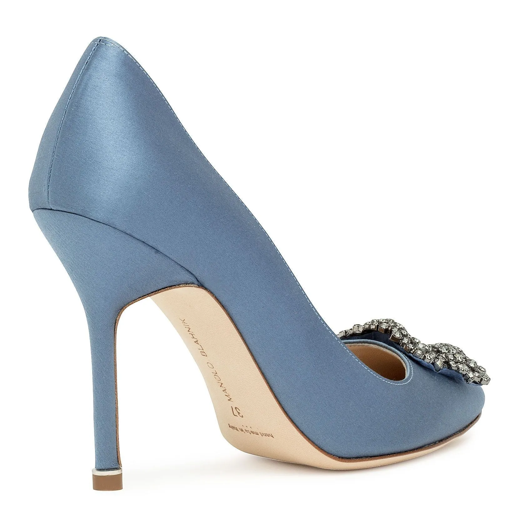 Hangisi 105 denim blue satin pumps