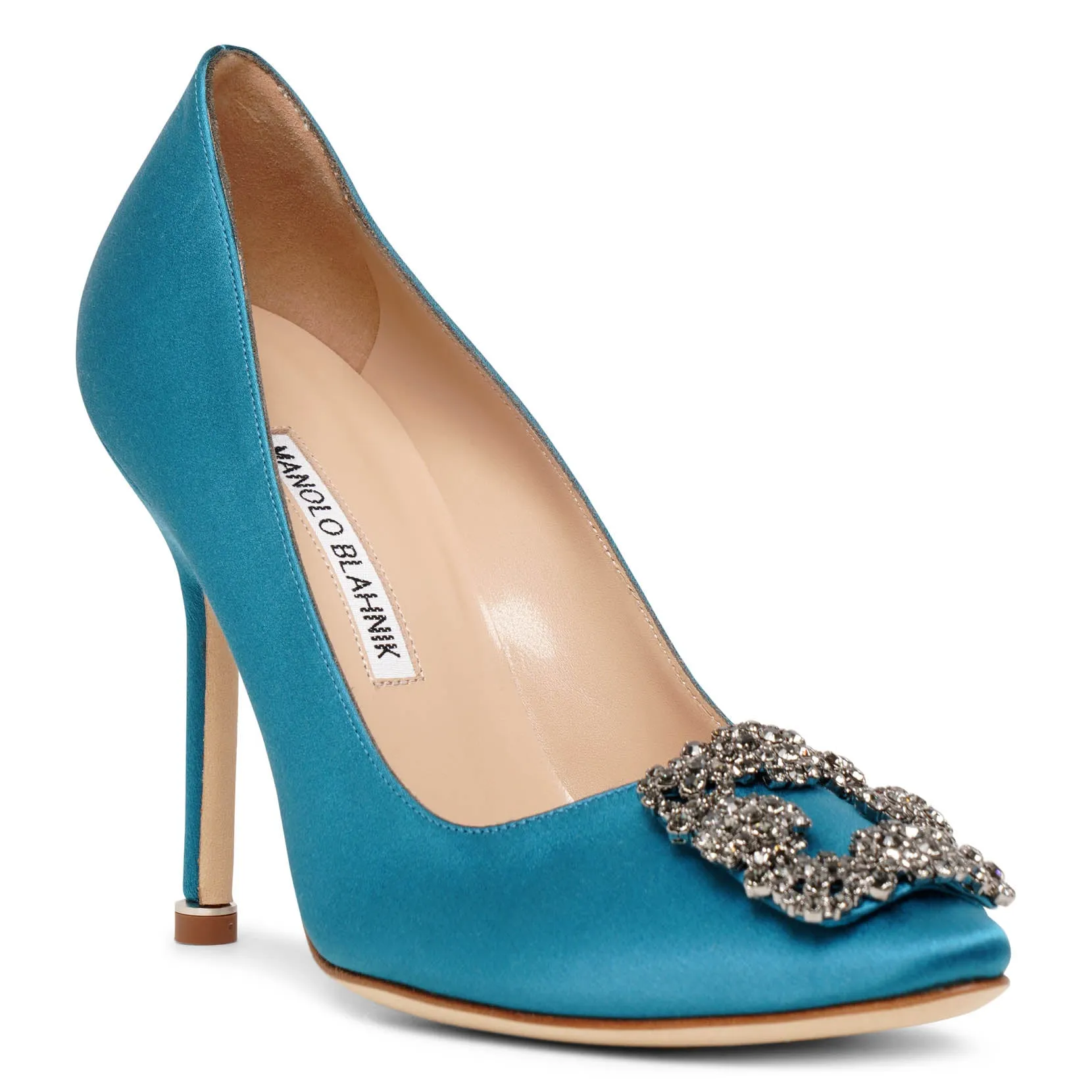 Hangisi 105 teal satin pumps